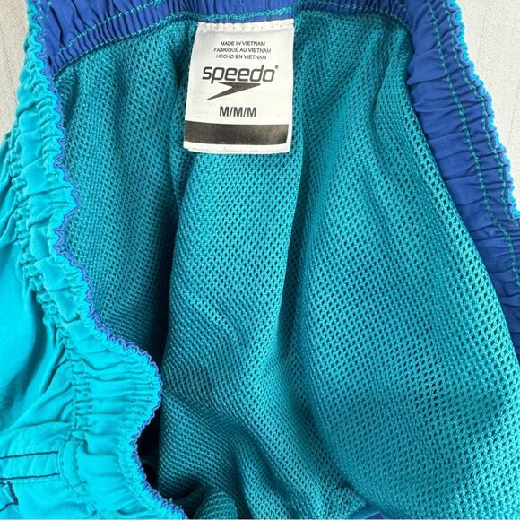 Speedo Swim Trunks Blue Color Block Men’s Size Medium Chubbies Beach Vacation - Picture 3 of 5